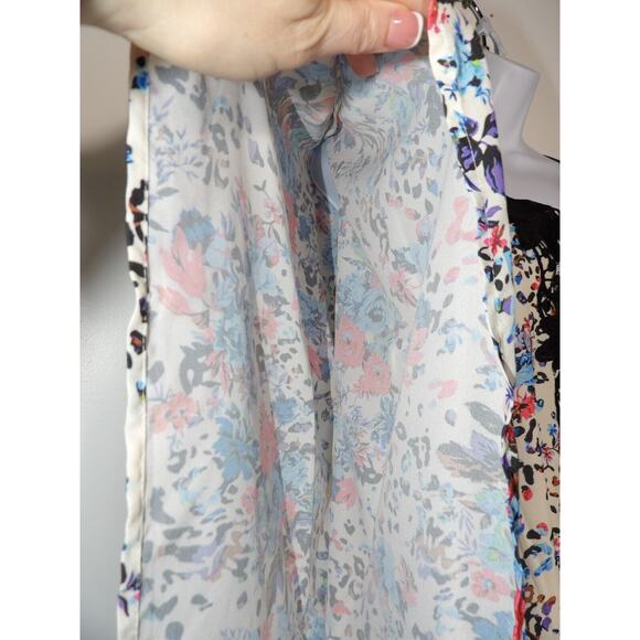 Cosita Linda Beachwear One Size Cover Up Dress Tunic kimon Floral Colorful Artsy - Picture 10 of 12